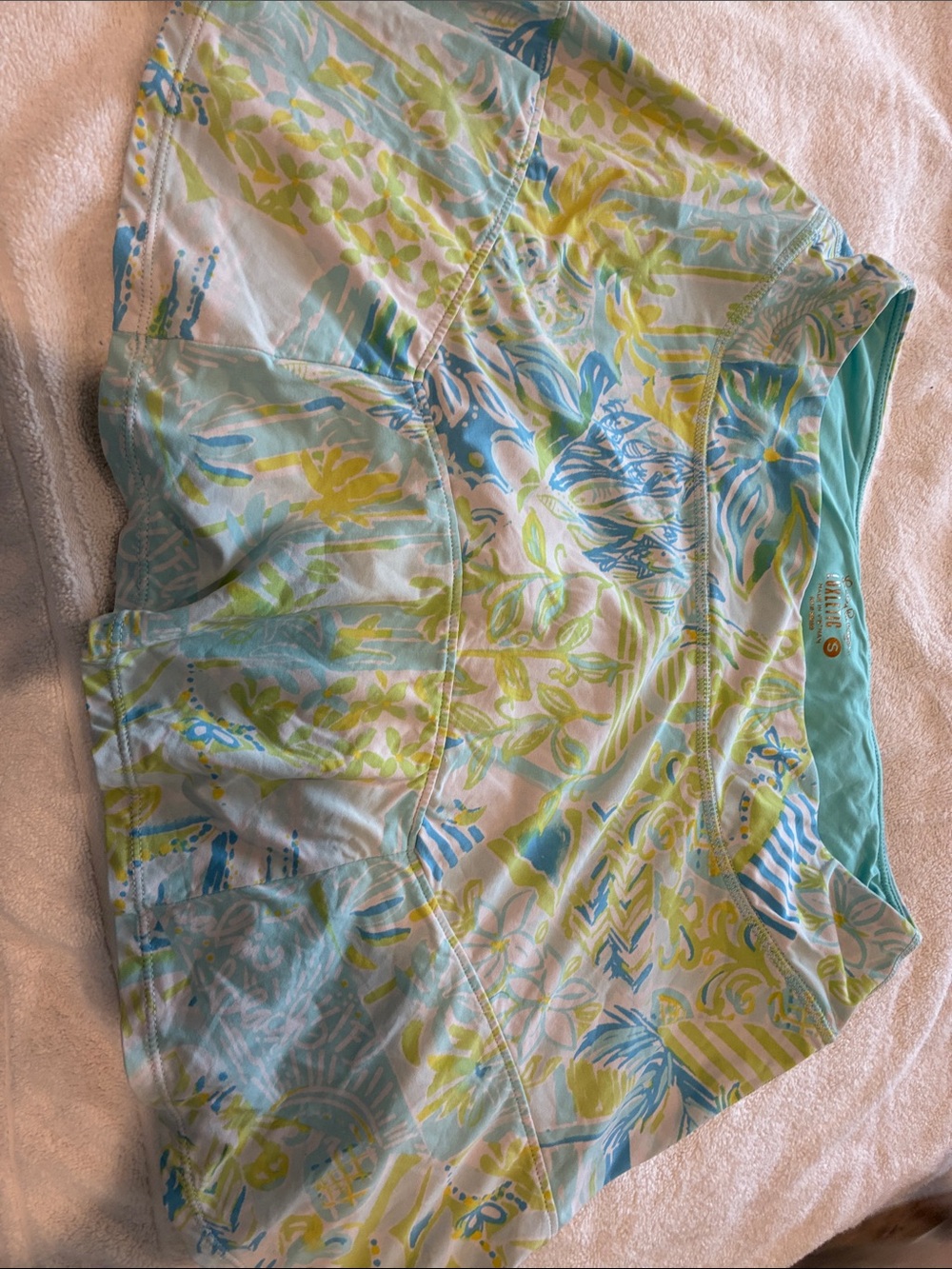 Lilly Pulitzer Aqua & Lime Printed Skort